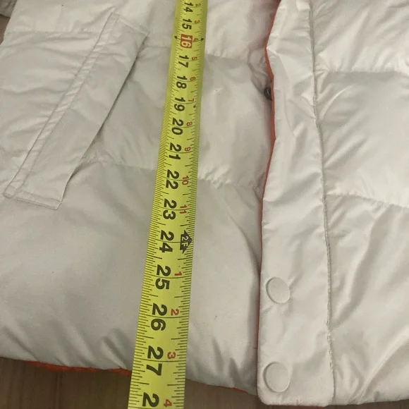 Tommy Hilfiger reversible crème orange puffer coat large